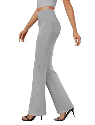 DLOODA Work Bootcut Pants with Pockets, Grey