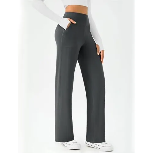 DLOODA High Waist Yoga Sweatpants with Pockets, Grey, view 6