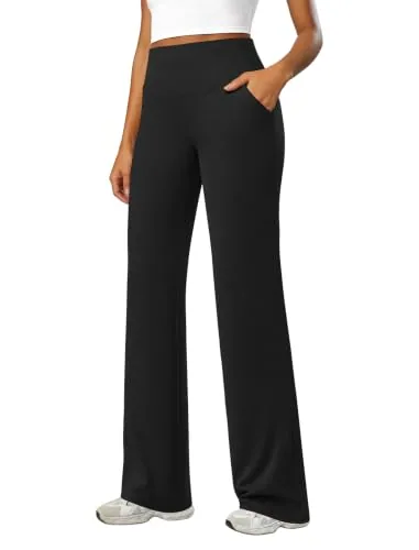 DLOODA High Waist Yoga Wide Leg Pants, Black