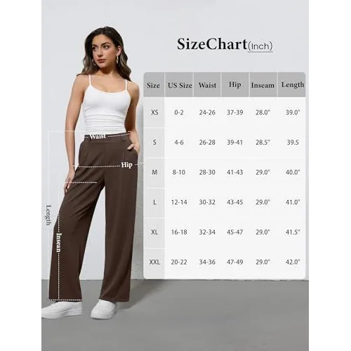 DLOODA High Waist Work Wide Leg Pants, Brown, view 4