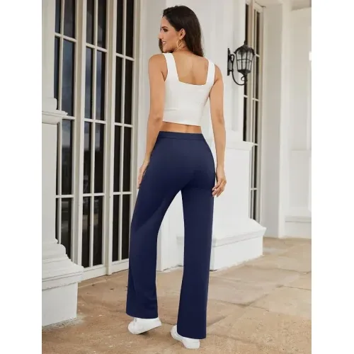 DLOODA Work Wide Leg Pants, Navy, view 3