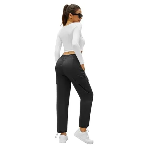 DLOODA Hiking Quick Dry Cargo Joggers, Black, view 2
