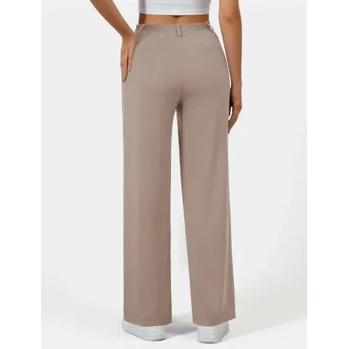 DLOODA High Waist Work Wide Leg Pants, Light Coffee, view 2