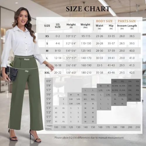 DLOODA High Waist Work Straight Leg Pants, Olive Green, view 4