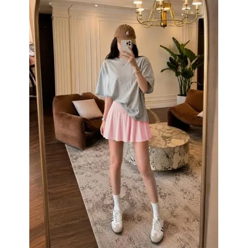 DLOODA High Waist Tennis Skort Crossover, with Pockets, Pink, view 5