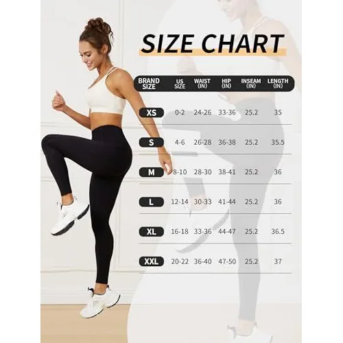 DLOODA High Waist Yoga Leggings Buttery Soft, with Pockets, Black, view 4